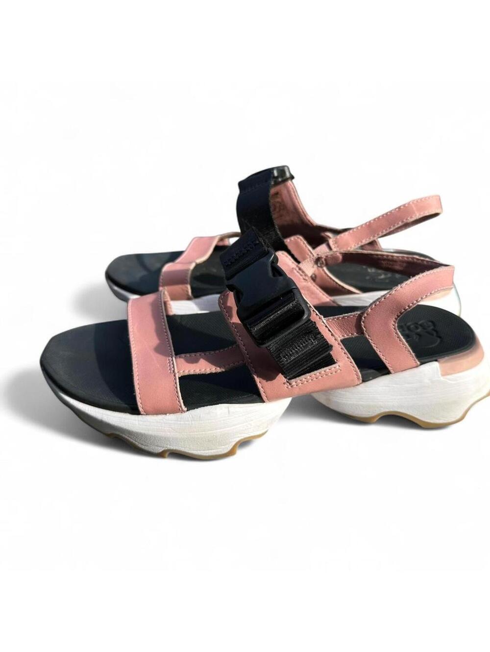 Sorel Size 7.5 Kinetic Impact Sling Sandal Pink Adjustable Black Strap